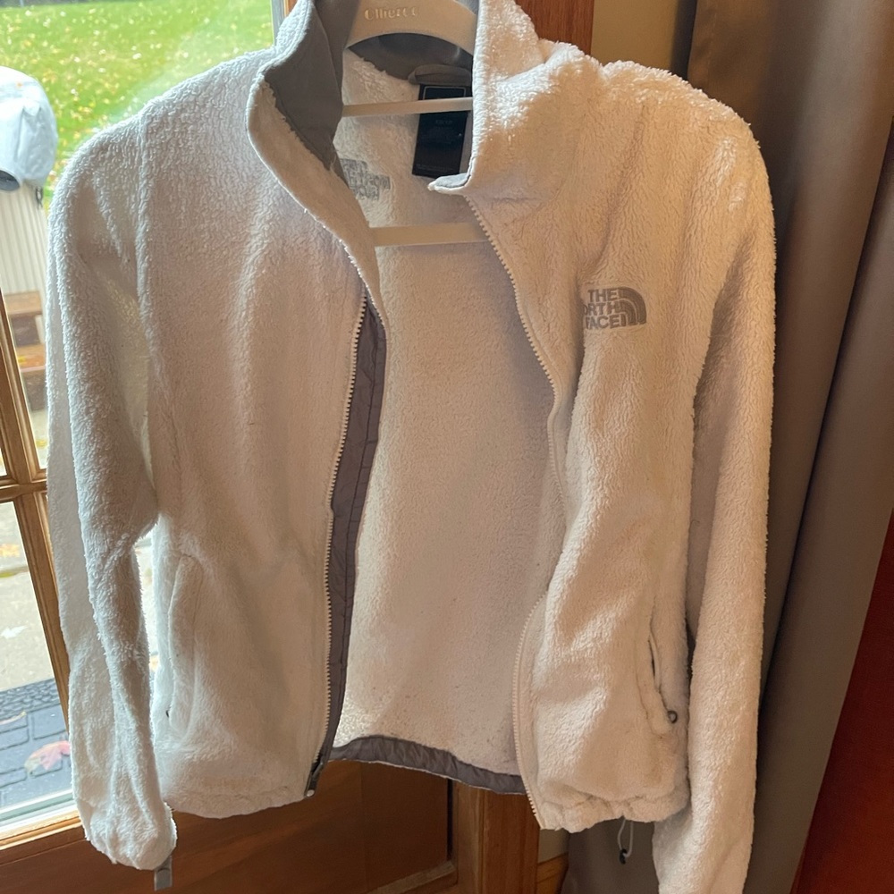 North face white fleece women’s XS